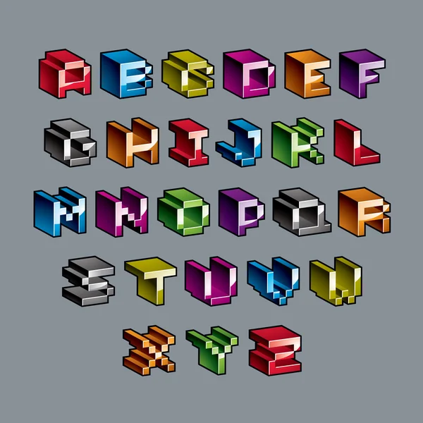 Serie di lettere alfabeto tecnologico moderno — Vettoriale Stock