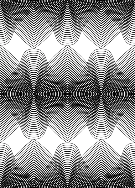 Monochrome stripy endless pattern — Stock Vector