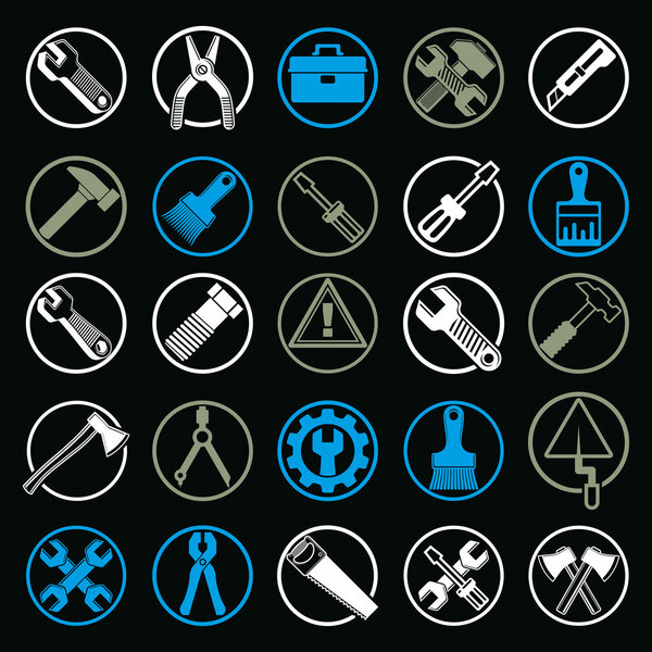 Detailed work tools collection