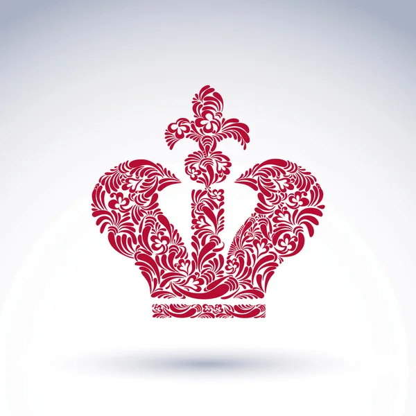Corona di lusso con croce di cristianesimo — Vettoriale Stock