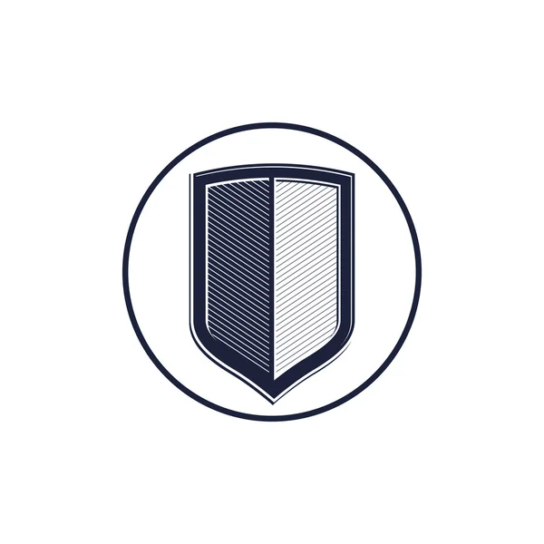 Elegante icona dello scudo di difesa — Vettoriale Stock