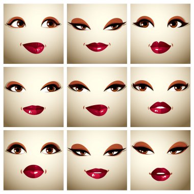 Dizi güzel kadın Portreler 