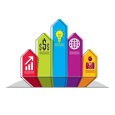 Yaratıcı infographics kavramı öğeleri