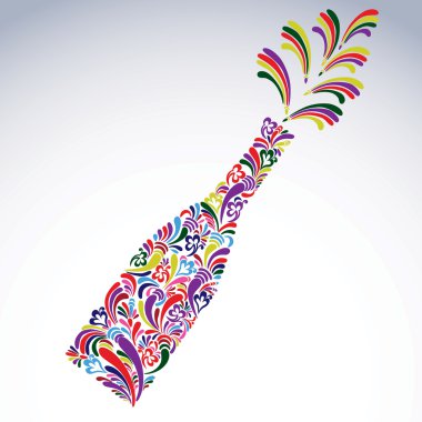 Çiçekli desenli şık alkol şişesi