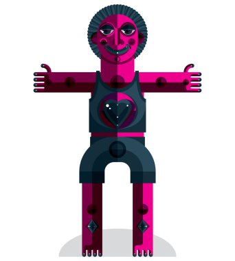 düz tasarım garip karakteri çizim