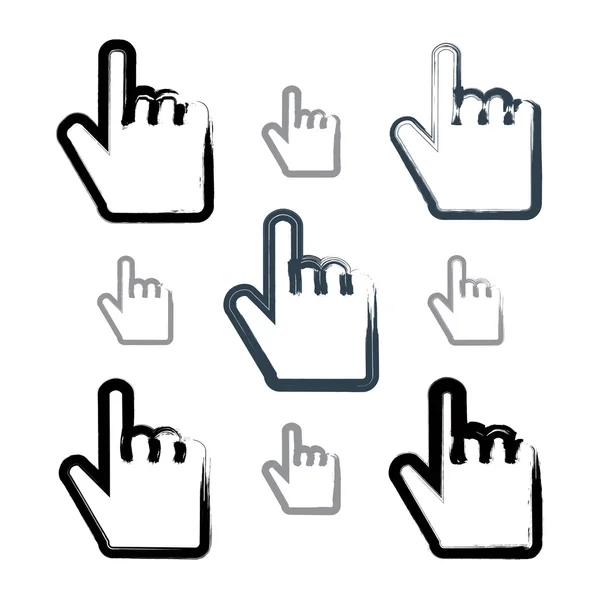 Set di gesti della mano puntiforme — Vettoriale Stock
