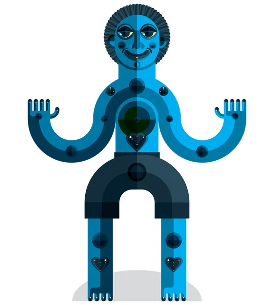 Modernistic drawing of a weird character. — Stock Vector