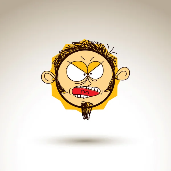 Muchacho de dibujos animados de colores. Expresiones faciales — Vector de stock