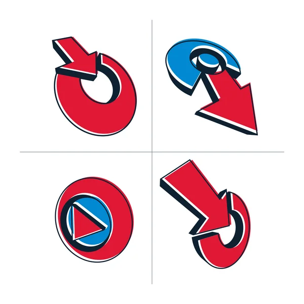 Set di icone tridimensionali — Vettoriale Stock