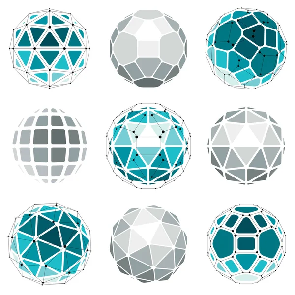 Set of perspective technology shapes — Stock Vector