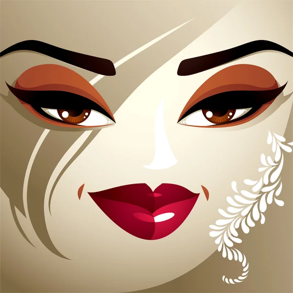 Aantrekkelijke vrouw met stijlvolle lichte make-up — Stockvector