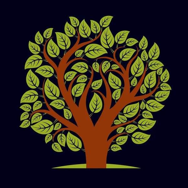 Tree with decorative leaves and branches — Stockvector