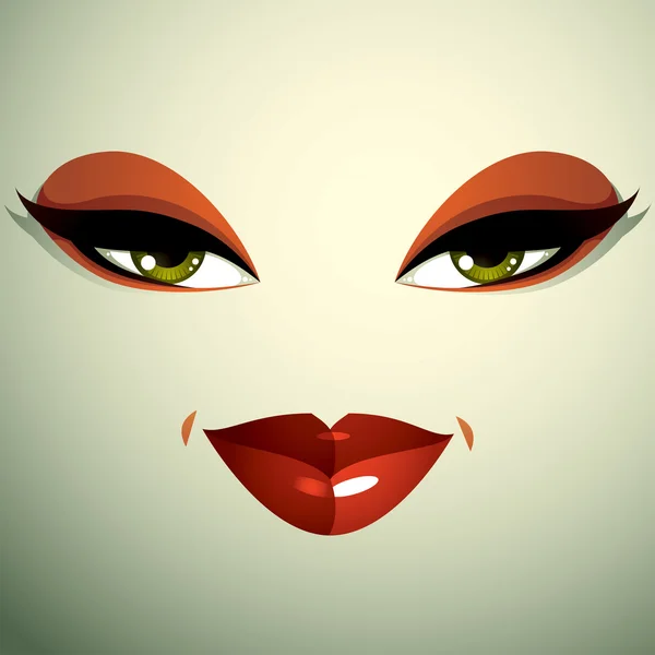 Atraktivní žena s elegantní světlé make-up — Stockový vektor