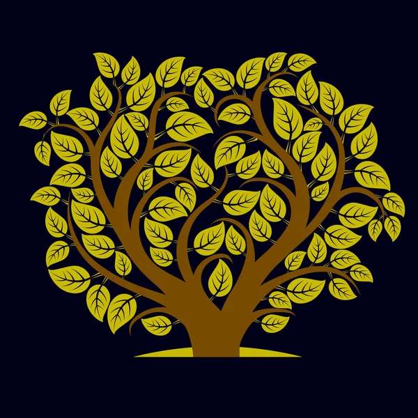 Tree with decorative leaves and branches — Stockvector