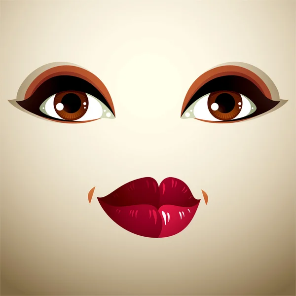 Mujer atractiva con un maquillaje brillante con estilo — Vector de stock