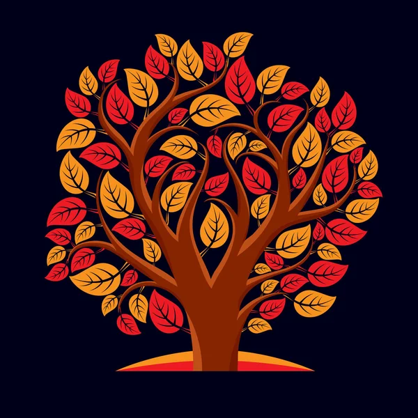 Tree with decorative leaves and branches — Stockvector