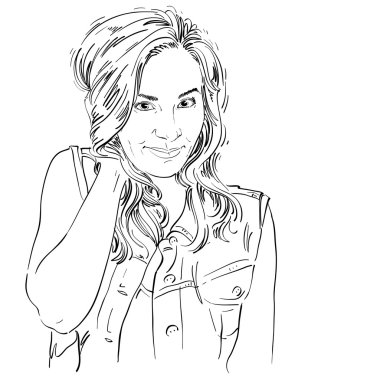 elle çizilmiş kadın portresi