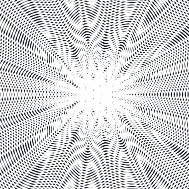 Dekoratif çizgili hipnotik kontrast arka plan. 