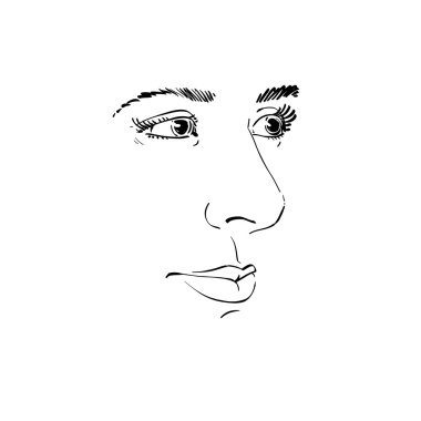 elle çizilmiş kadın portresi