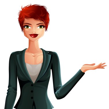 Genç ve güzel bir iş kadını İllüstrasyon 