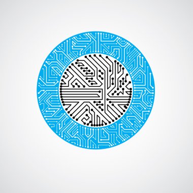 Elektronik bileşenleri ile yuvarlak devre kartı 