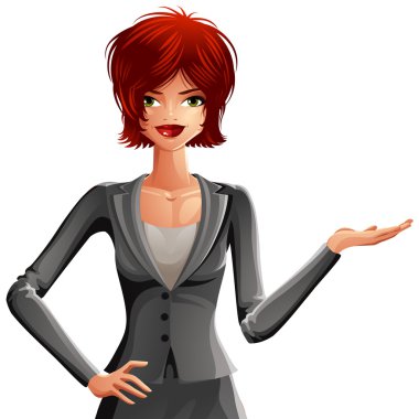 İş tarzı kadın bir şey gösteren 