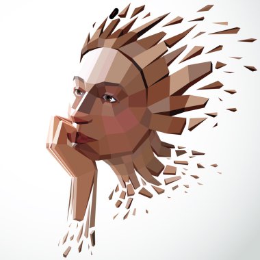 woman created in low poly style