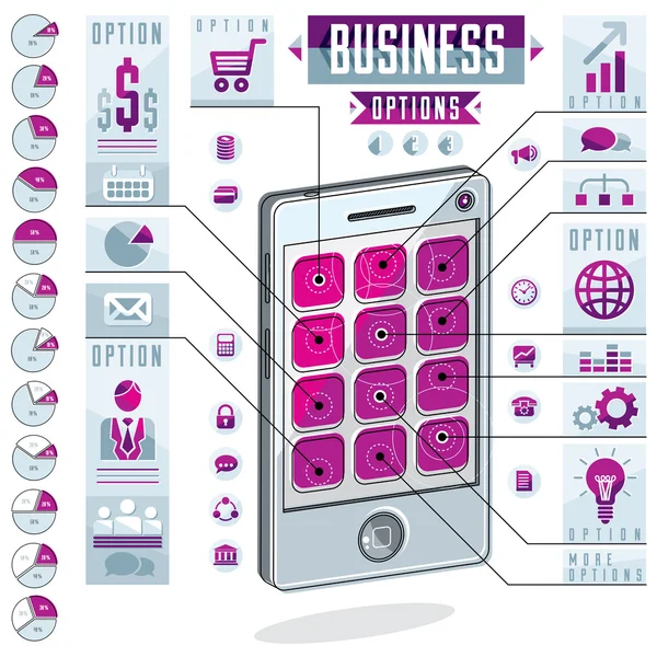 Креативні параметри мобільного телефону — стоковий вектор