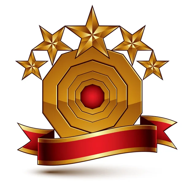 Golden stars branded symbol — Stock Vector