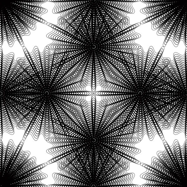 Pola dengan garis grafis hitam - Stok Vektor