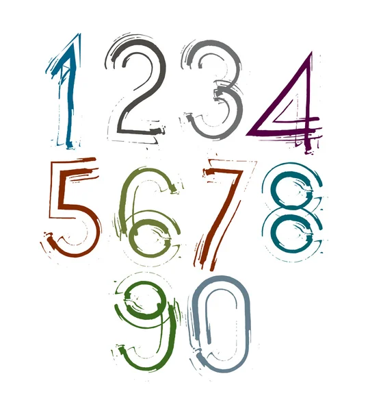 Handwritten light  numbers — Stock Vector