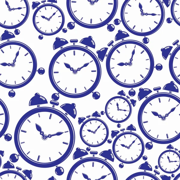 Seamless pattern with clocks, — Stock Vector