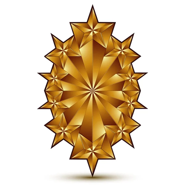 Template with pentagonal golden star symbol — Stock Vector