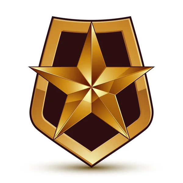 Glamorous pentagonal golden star — Stockvector