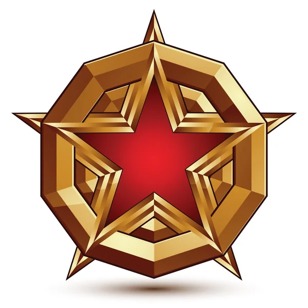 Plantilla con pentagonal estrella roja símbolo lugar — Archivo Imágenes Vectoriales