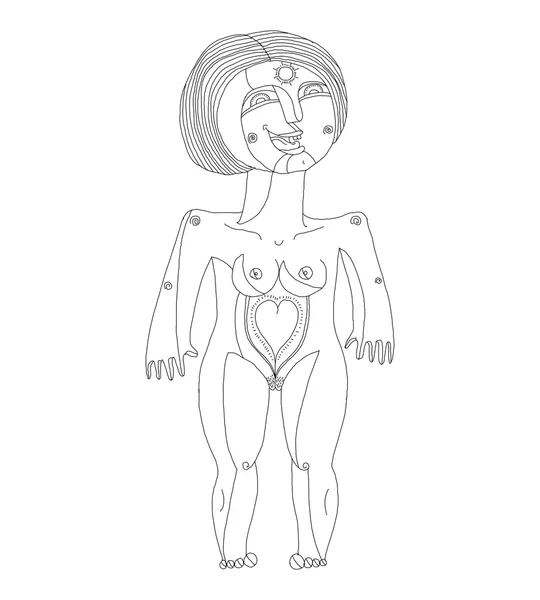 Concepto de feminidad dibujado a mano — Archivo Imágenes Vectoriales