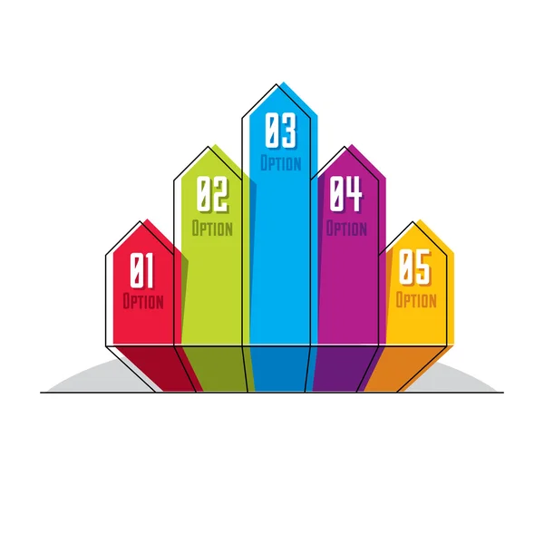 Mise en page de différentes couleurs cinq bannières — Image vectorielle