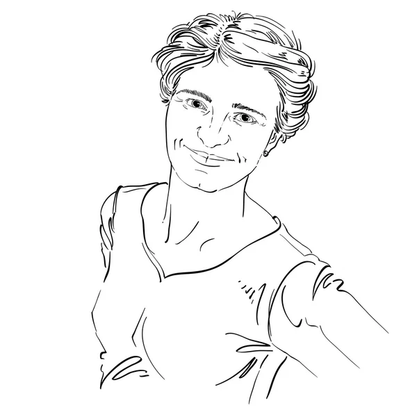 รูปผู้หญิงที่วาดด้วยมือ — ภาพเวกเตอร์สต็อก
