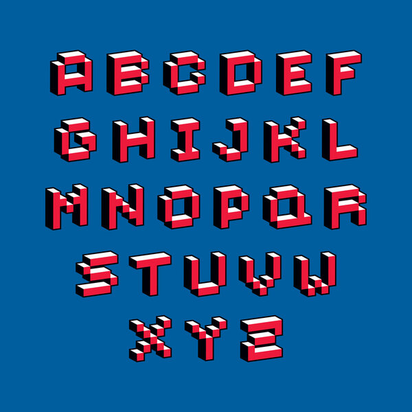 Cybernetic 3d alphabet letters