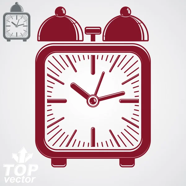 Alarm clock with two symmetric bells — Stock Vector