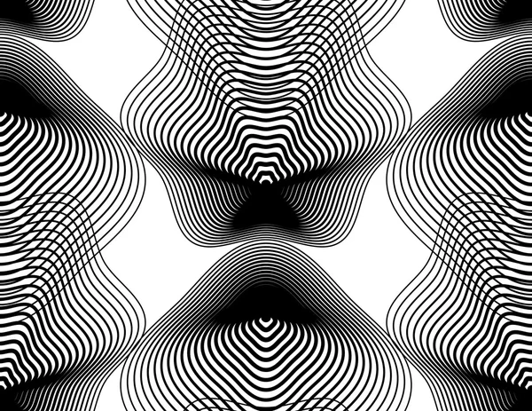 Motif sans fin rayé monochrome — Image vectorielle