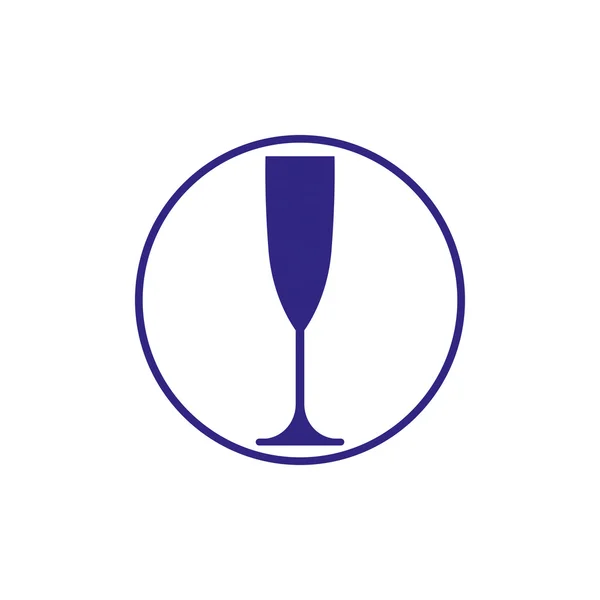 Champagne glas symbool — Stockvector