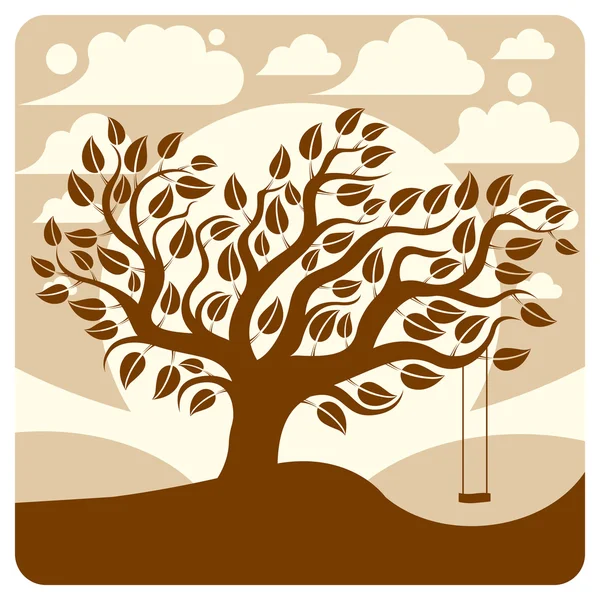 Illustrazione grafica di albero stilizzato — Vettoriale Stock