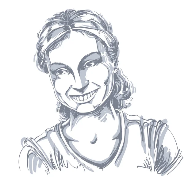 Hand drawn woman portrait — Stock Vector