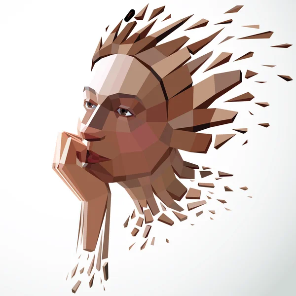 Femeie creată în stil low poly — Vector de stoc