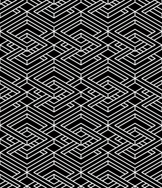 Endless monochrome symmetric pattern — Stock Vector