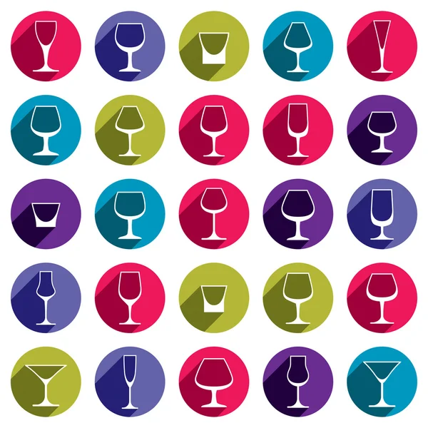 Drinking glasses collection — Stock Vector