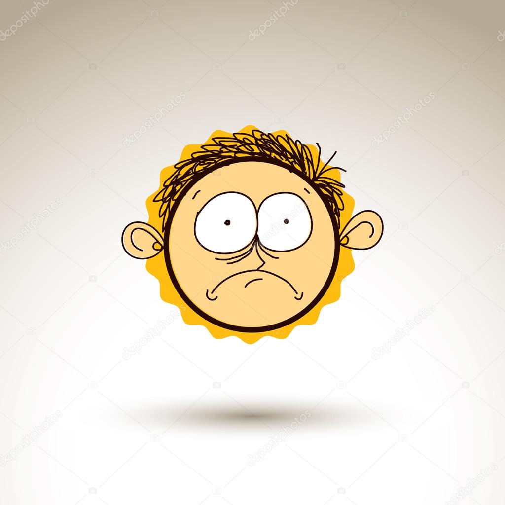 Dessin Coloré Du Visage Triste De Personne Image