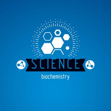 Kablo bağlantısını kullanarak molekülün vektör modeli oluşturuldu. Reklamlarda ve ticari yaratıcı amblem olarak kullanılmak üzere moleküler biyoteknoloji kavramsal logoti. 