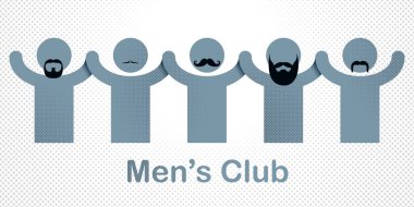 Man day international holiday, gentleman club, male solidarity concept vector illustration icon or greeting card. clipart